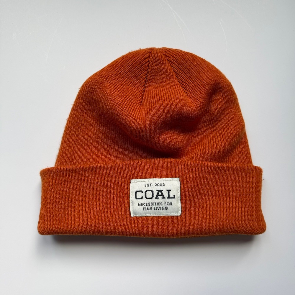 COAL Beanie The Uniform Knit Hat One Size Rust Orange Cuffed